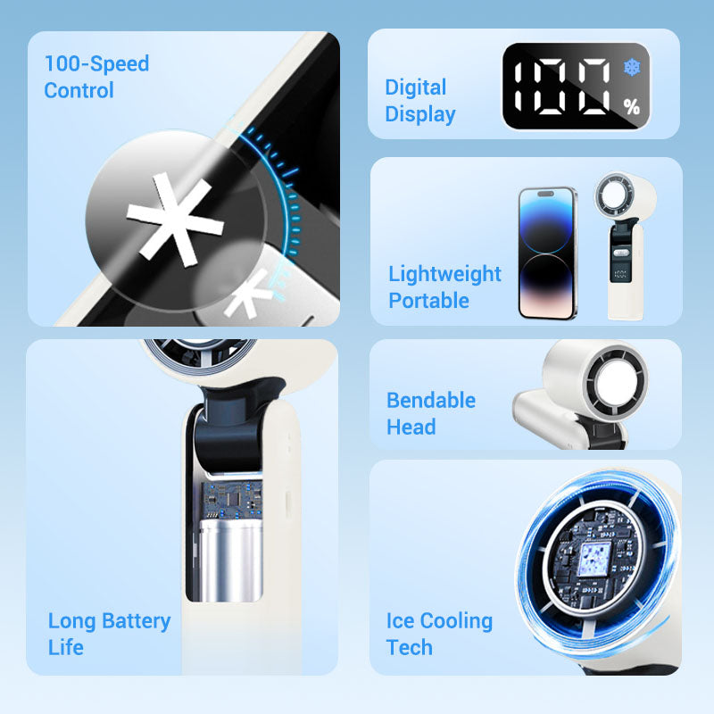 ❄️ProBreeze Portable Fan –💨High-Velocity, Foldable & Rechargeable 🌬️⚡ | ☀️, Holidays ✈️ & Outdoor Adventures 🏕️