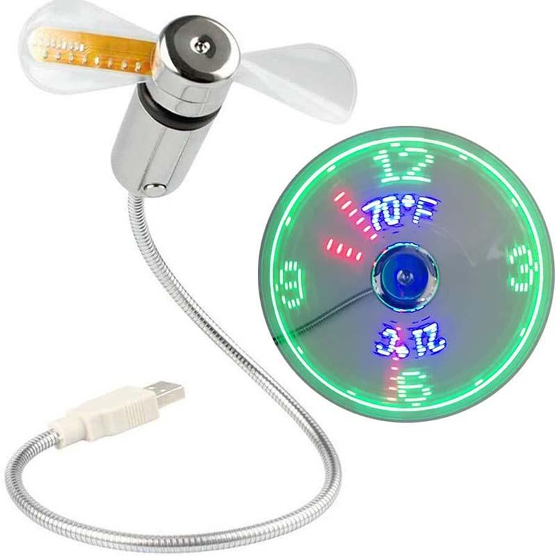🔥2026 Hot Sale 48% OFF🔥USB Fan with LED Clock Lighting