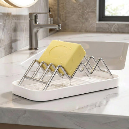 ✨Wavy stainless steel soap dish, suitable for holding soap and sponges💧