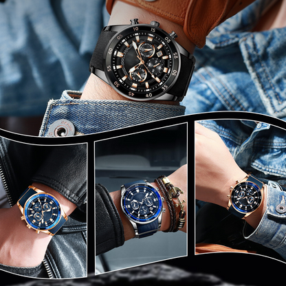 ⌚49% OFF NOW! ✨ Men's Waterproof Multifunctional Quartz Watch – Chronograph Design, Luminous Hands & Stainless Steel 🌊