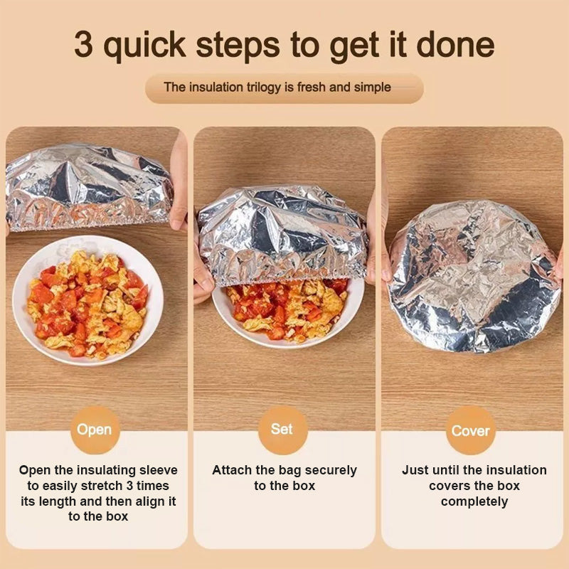 📢📢Buy 2 Get 1 Free ⏰🍲 Aluminum Foil Heat-Retaining Cover – Locks heat for hours, microwave safe. Reusable, eco-friendly. Keep every meal hot! ♻️✨