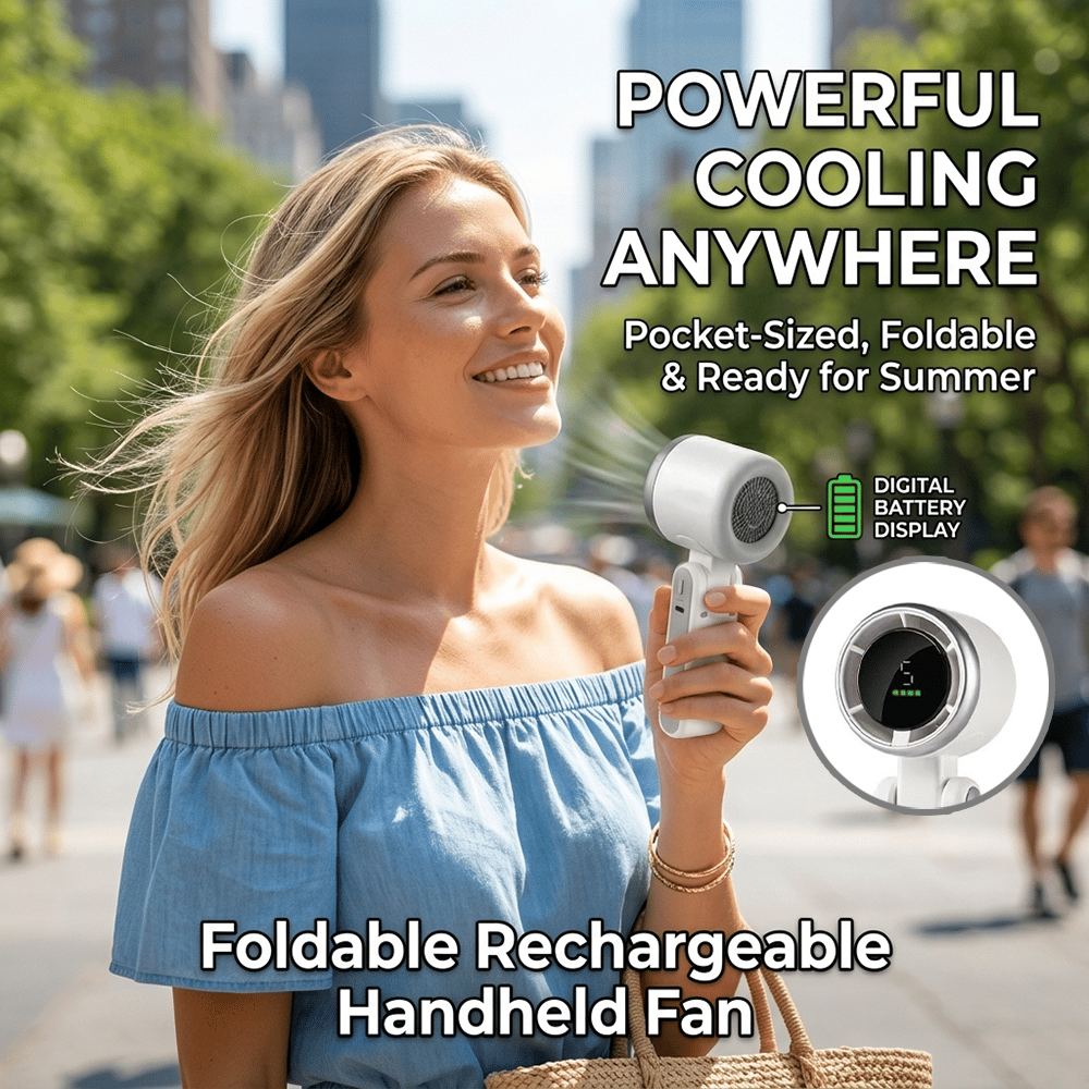 🌬️ Foldable Rechargeable Handheld Fan