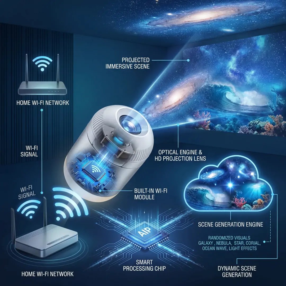 🔥LAST DAY 40% OFF - 🌌🌠HD Smart Dynamic 5D Holographic Night Light Projector