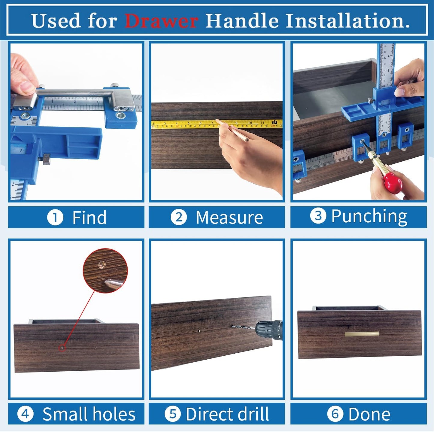📏Precision Cabinet Hardware Jig - Handle & Pull Drill Guide Template for Door Drawer Installation