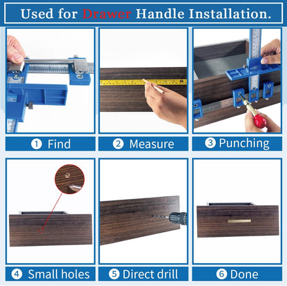 📏Precision Cabinet Hardware Jig - Handle & Pull Drill Guide Template for Door Drawer Installation