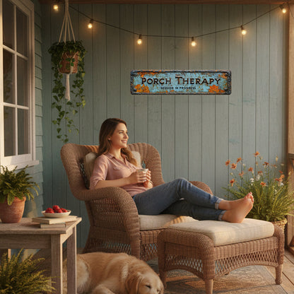 🏝️Country-style "Porch Healing" Metal Sign