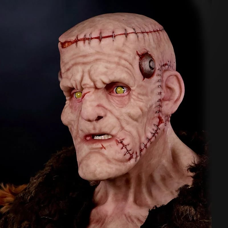 ⭐👹 Stitched Monster Full-Head Silicone Horror Mask | Costume Piece