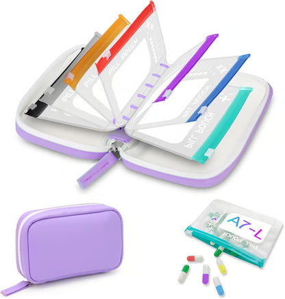 💊A8 Waterproof Pill Pouch Set – 7 to 14 Days of Meds & Vitamins💧Waterproof & Crush-Resistant Shell