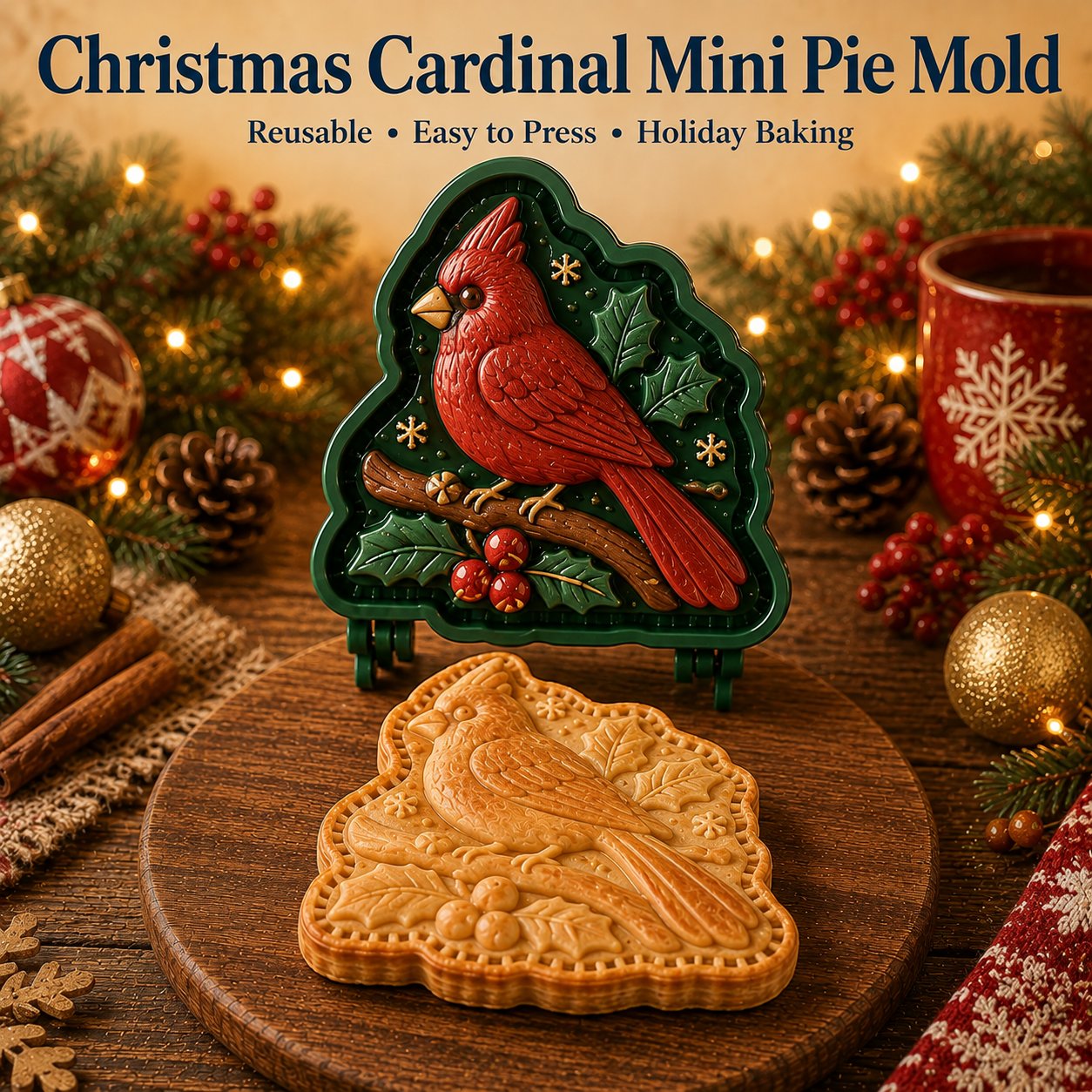 🎄16-Design Christmas Mini Pie Mold Collection | Reusable Embossed Molds for Shaping Detailed Santa, Snowman, Reindeer, Tree & Holiday Pies 🥧✨