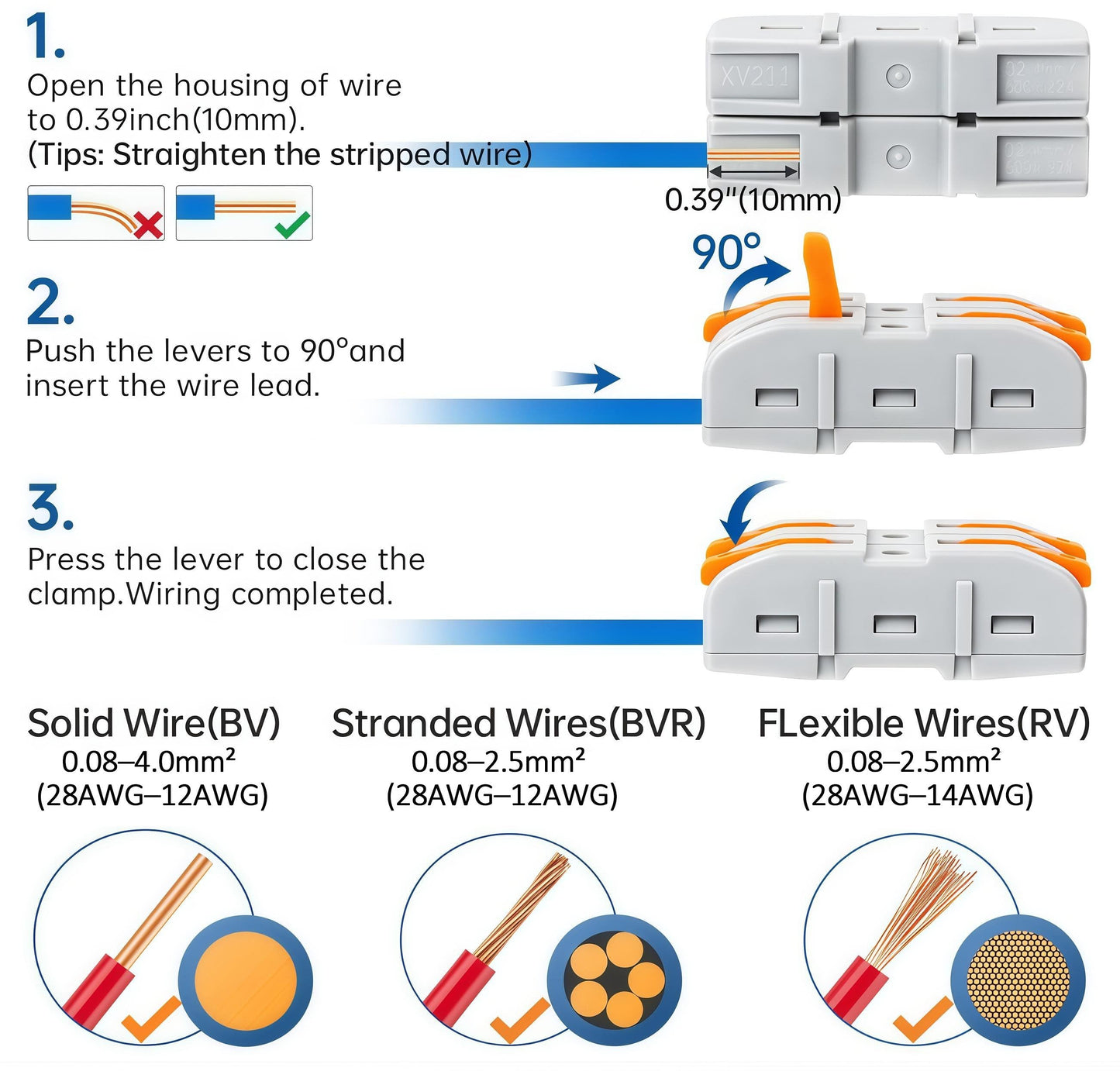 ⚒️Universal Quick Lever Electrical Wire Connectors (24-12 AWG) Assortment