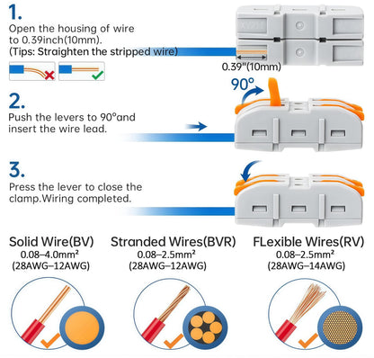 ⚒️Universal Quick Lever Electrical Wire Connectors (24-12 AWG) Assortment
