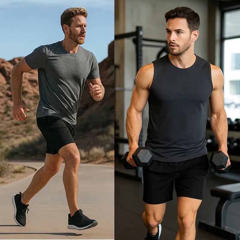 Men's 2 in 1 Quick Dry Gym Running Shorts With Liner