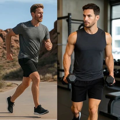 Men's 2 in 1 Quick Dry Gym Running Shorts With Liner