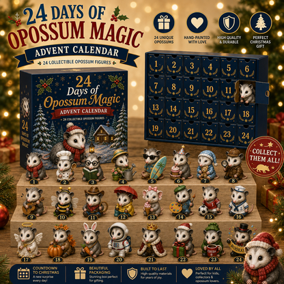🐾 24 Days of Opossum Magic Advent Calendar – 24 Collectible Christmas Opossum Surprises