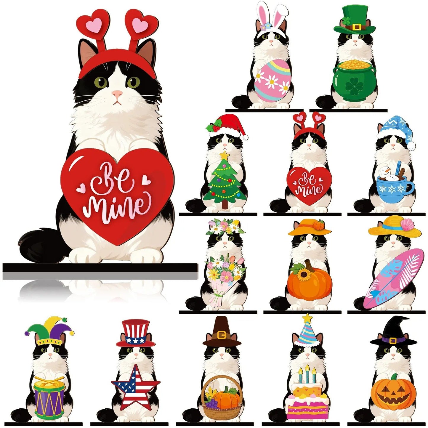 🔥Cute Cat/Dog/Golden Retriever Desk Standee – Removable Seasonal Decor