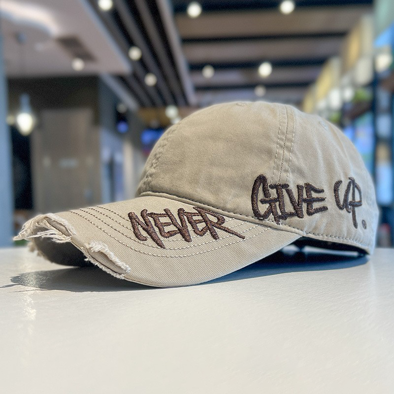 “NEVER GIVE UP” Embroidered Cap