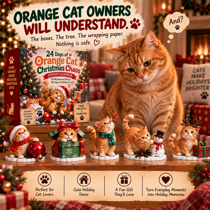 🐾 24 Days of Orange Cat Christmas Chaos — 24 Mischievous Kitties