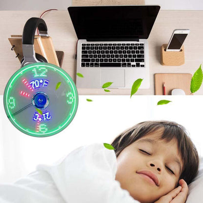 🔥2026 Hot Sale 48% OFF🔥USB Fan with LED Clock Lighting