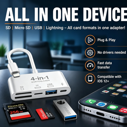 ⚡💾 3-in-1 USB-C memory card reader for phones, laptops, and Android devices