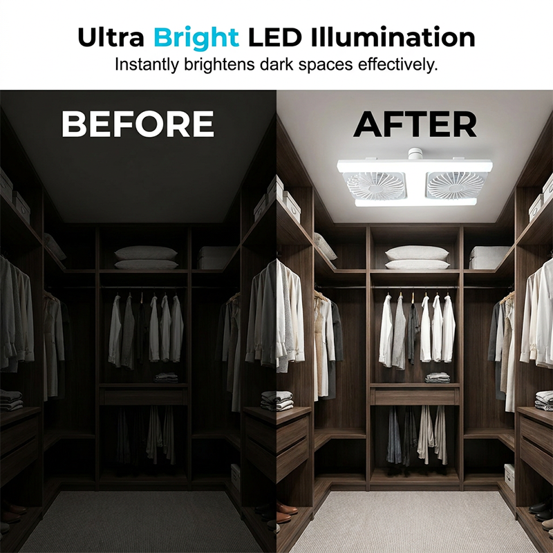 📢📢37% OFF !! ⏰ 2-in-1 LED Ceiling Fan Light – Dual Cooling, Ultra Bright, Tool-Free Install 🌀