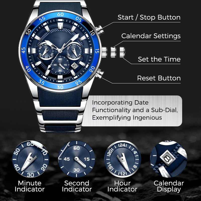 ⌚49% OFF NOW! ✨ Men's Waterproof Multifunctional Quartz Watch – Chronograph Design, Luminous Hands & Stainless Steel 🌊