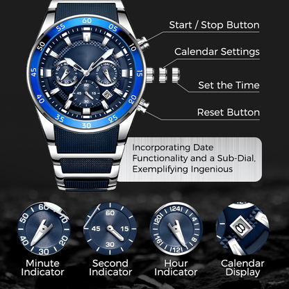 ⌚49% OFF NOW! ✨ Men's Waterproof Multifunctional Quartz Watch – Chronograph Design, Luminous Hands & Stainless Steel 🌊