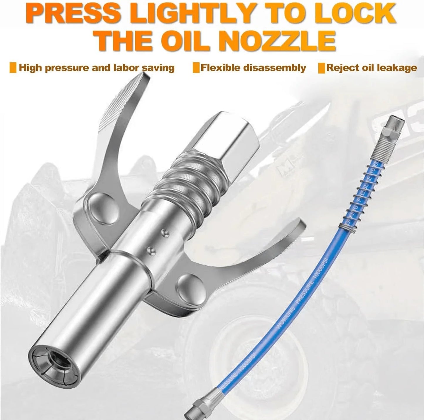 17000PSI 6-Jaw Stainless Steel Leak-Proof Universal Grease Gun Coupler