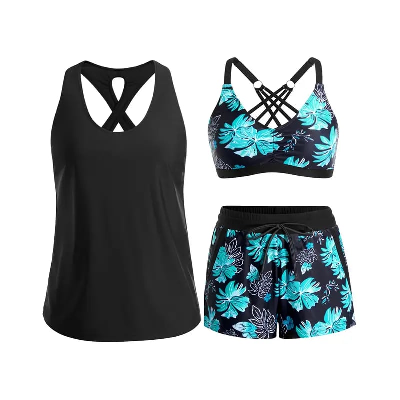 🏖️LAST DAY SALE 49% OFF 🔥Three Piece Tankini with Shorts🩱