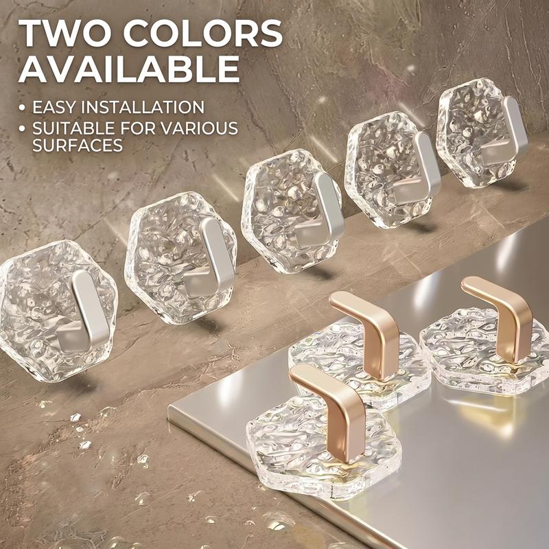 🔥Self-Adhesive Hooks 10/20 Pack Hexagonal Ripple Design Heavy Duty Sticky Hooks
