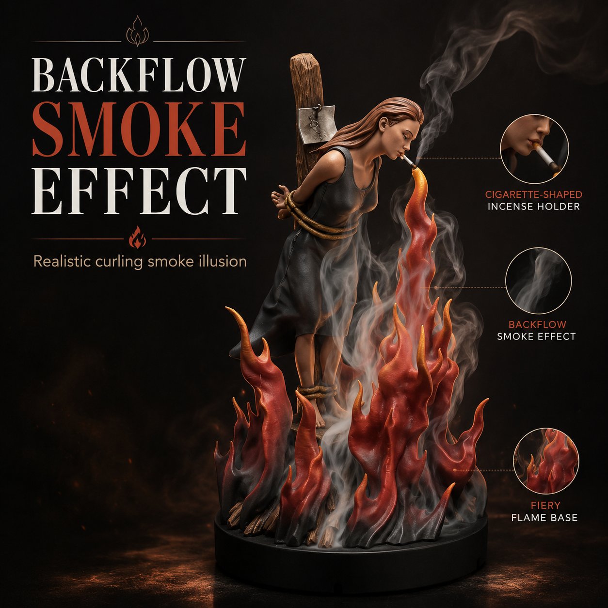 🔥Witch Burn Sculpture Backflow Incense Burner | Gothic Art Incense Holder