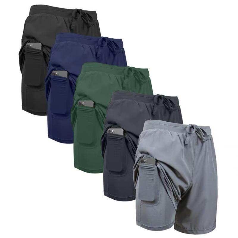 Men's 2 in 1 Quick Dry Gym Running Shorts With Liner