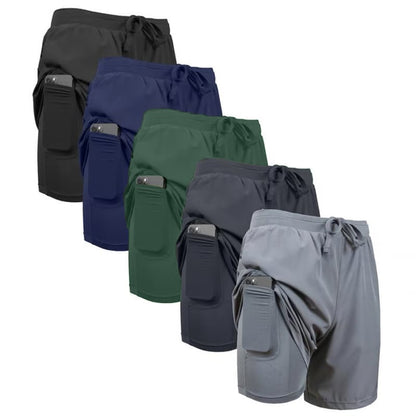 Men's 2 in 1 Quick Dry Gym Running Shorts With Liner