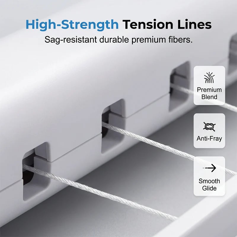 🔥Retractable Multi‑Line Clothesline Dryer｜Wall‑Mounted Space‑Saving Drying Line for Indoor & Outdoor Use