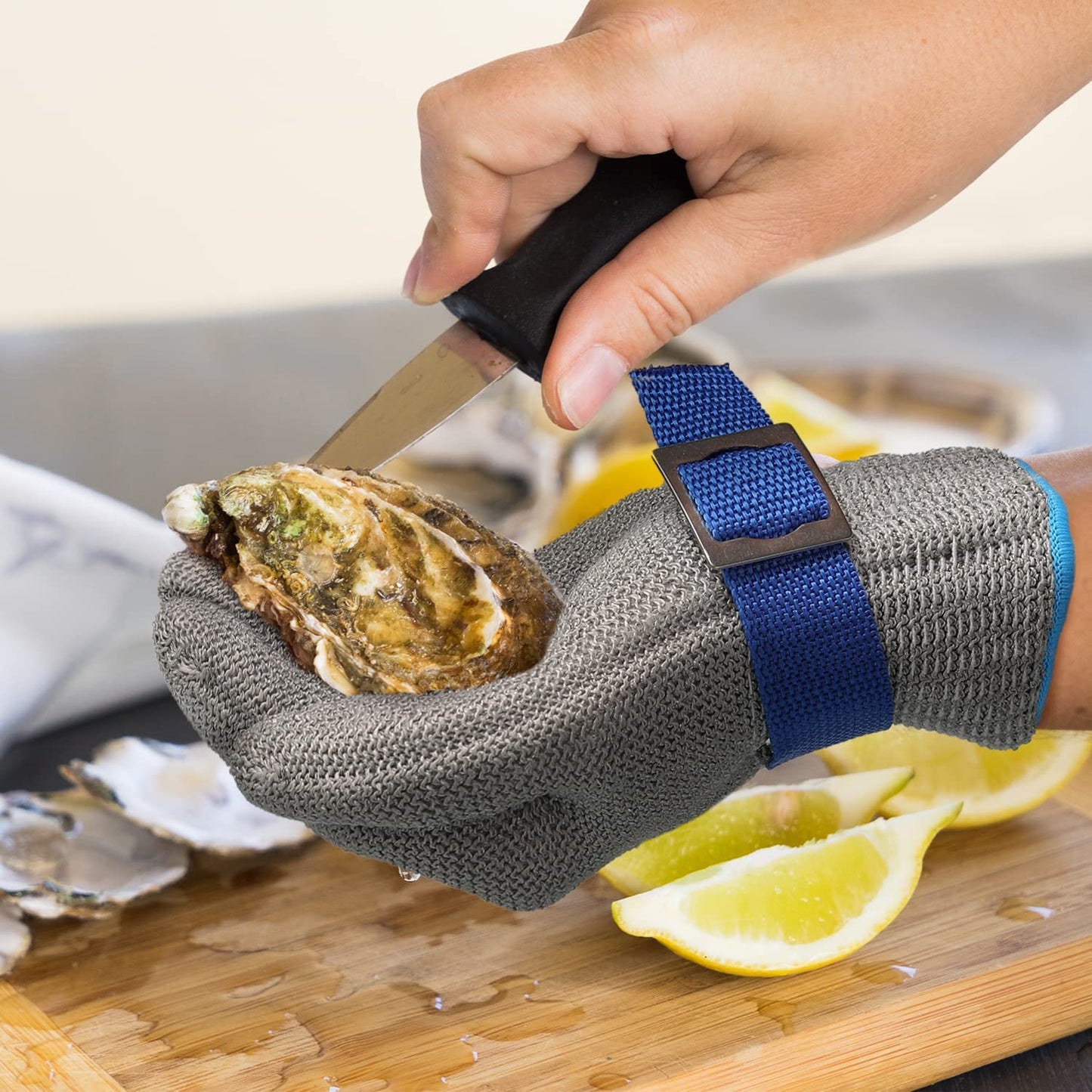 📢📢45% OFF !! ⏰Food Grade Metal Mesh Glove – Cut Resistant, ANSI A9, Easy Clean 🍖