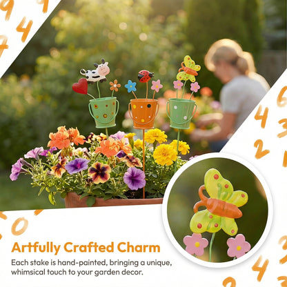 🪴Set of 3 Metal Flower Pot Garden Stakes