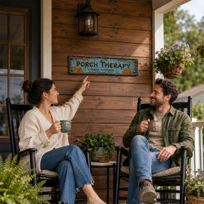 🏝️Country-style "Porch Healing" Metal Sign