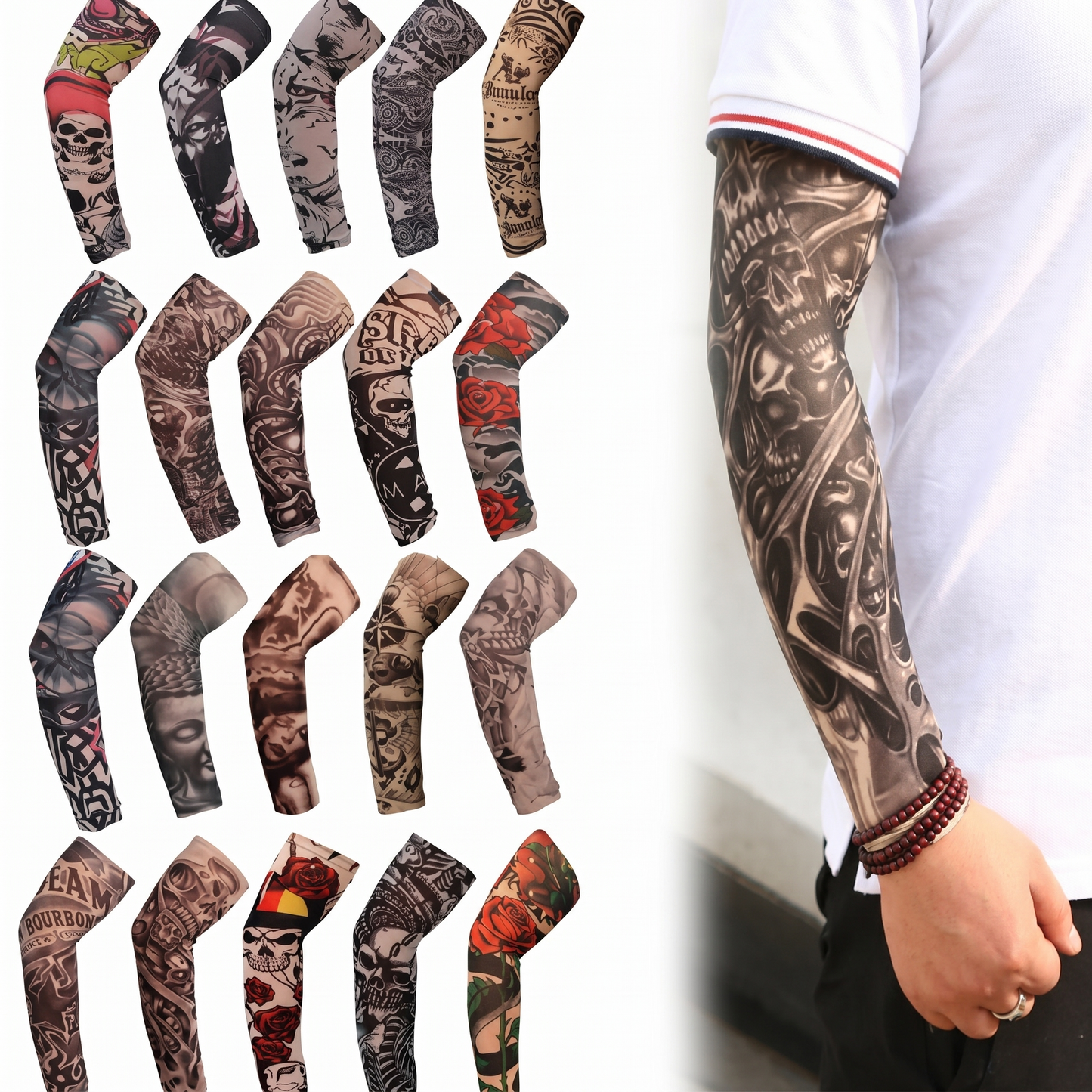 📢📢40% OFF !! ⏰Realistic Tattoo Arm Sleeves for Sun Protection