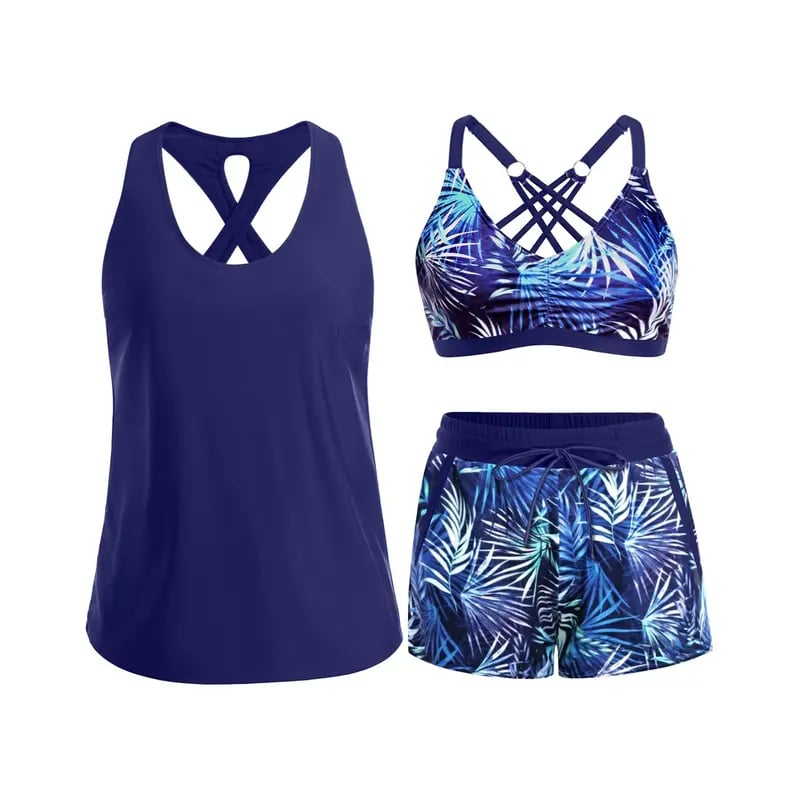 🏖️LAST DAY SALE 49% OFF 🔥Three Piece Tankini with Shorts🩱