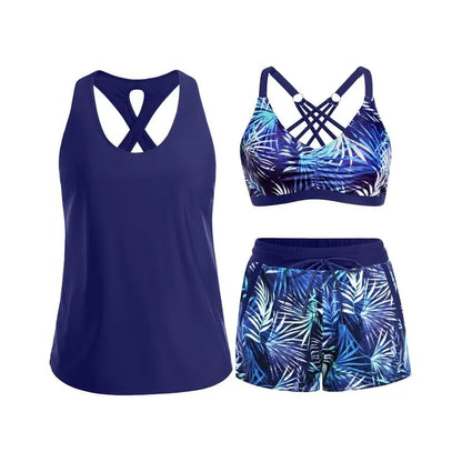 🏖️LAST DAY SALE 49% OFF 🔥Three Piece Tankini with Shorts🩱