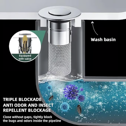 🔥Last Day Promotion 45% OFF🏆Pop Up Sink Drain Strainer----🛀Removes odors and prevents blockages