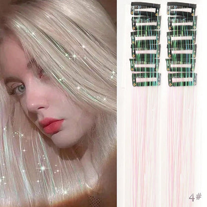 🔥Last Day 49% OFF ✨Clip-in Tinsel Hair Extensions(A set of 12 pieces)