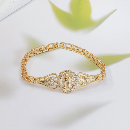 📢📢40% OFF !! ⏰Elegant Hollow Flower Virgin Mary Bracelet