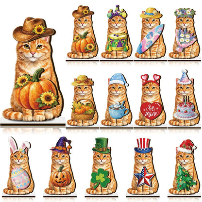 🔥Cute Cat/Dog/Golden Retriever Desk Standee – Removable Seasonal Decor
