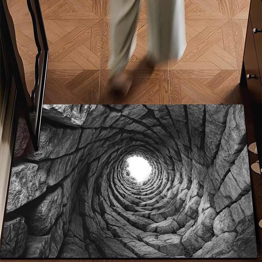Visual Illusion Endless Abyss Pattern HD Printed Non-Slip Doormat