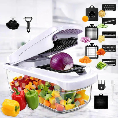 🤩Professional Vegetable Chopper, 15-in-1 Multifunctional Food Chopper
