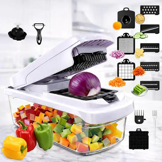 🤩Professional Vegetable Chopper, 15-in-1 Multifunctional Food Chopper