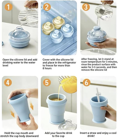 🔥2-in-1 Collapsible Silicone Ice🧊Ball Maker Cup