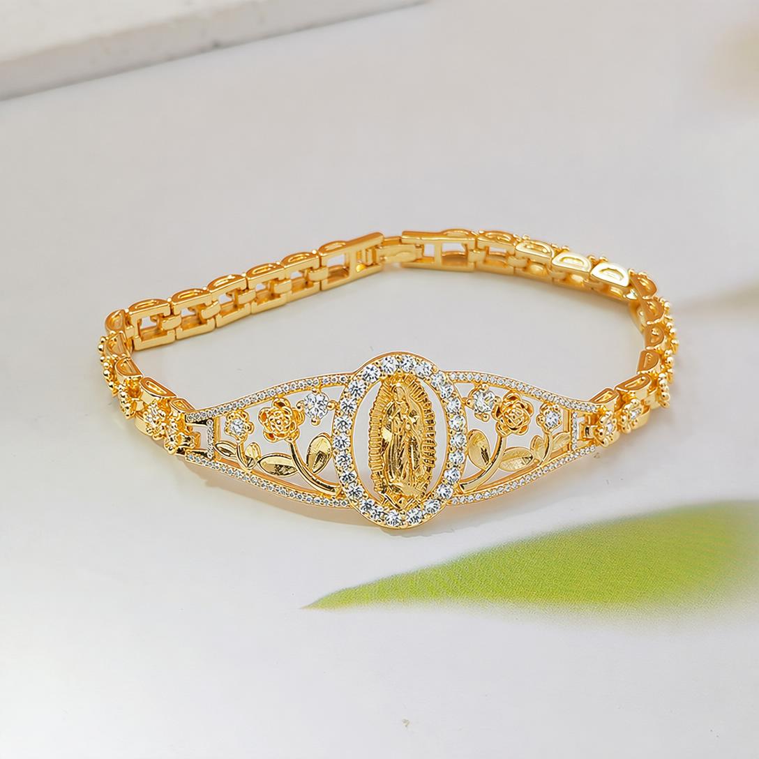 📢📢40% OFF !! ⏰Elegant Hollow Flower Virgin Mary Bracelet
