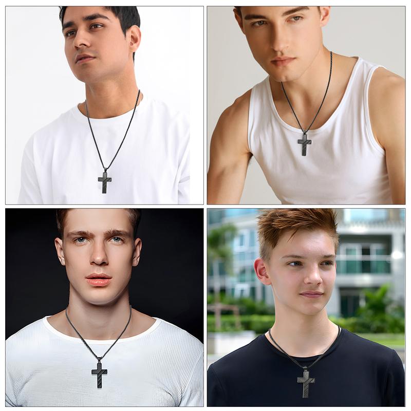 ✝️Stainless Steel Cross Necklace – Bible Verse + American Flag Pendant🎁