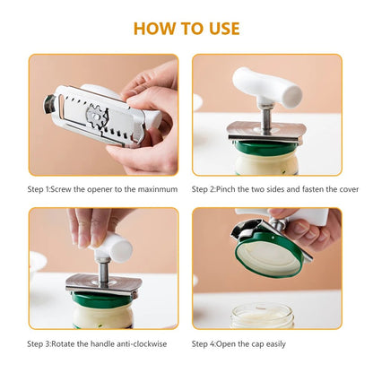 ⏰Stainless Steel Jar Opener & Bottle Lid Remover